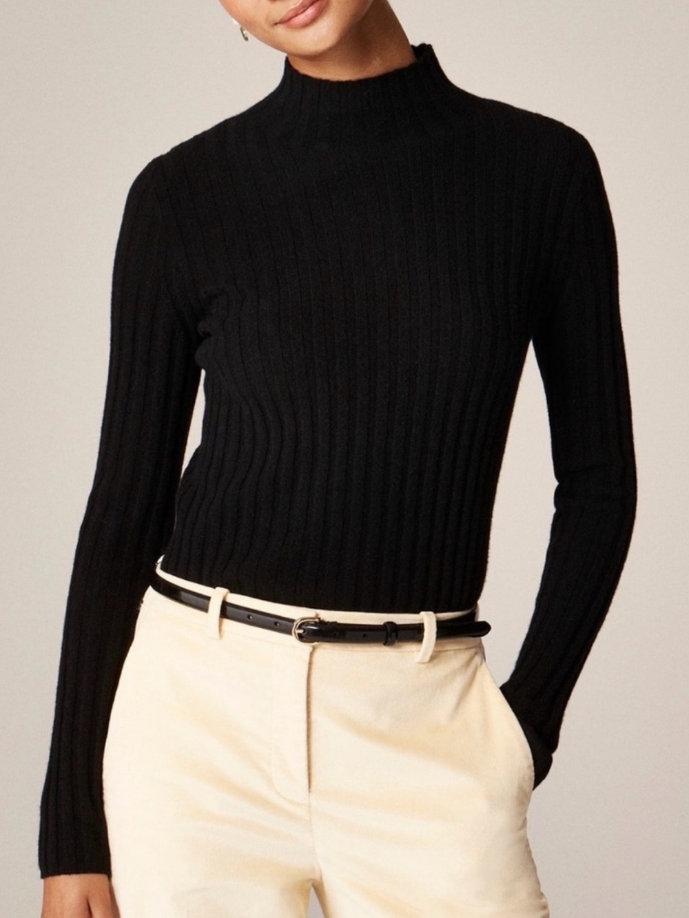 J Crew Wide-rib cashmere turtleneck sweater
